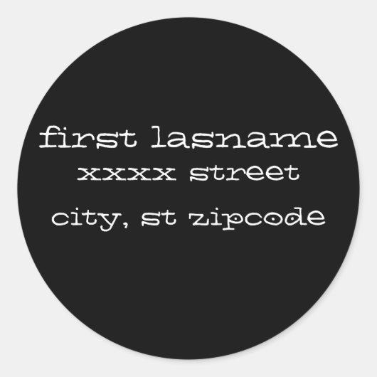 étiquettes d'adresse de retour - blanc sur noir (Devant)