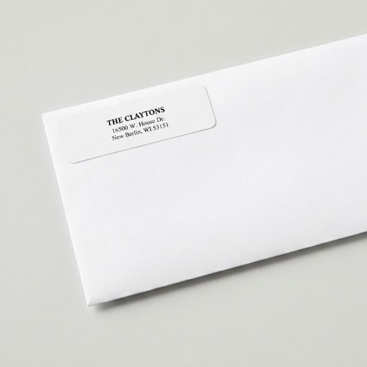 Étiquettes d'adresse de retour blanches simples