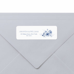 Étiquettes d'adresse de retour bleu bleu poussiére