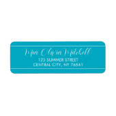 Étiquettes d'adresse de retour bleu ciel brillant (Devant)