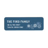 Étiquettes d'adresse de retour bleu hiver (Devant)