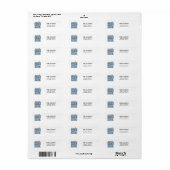 Étiquettes d'adresse de retour Bleu Maison (Feuille entière)