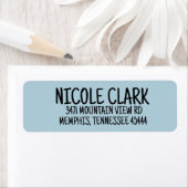 ÉTIQUETTES D'ADRESSE DE RETOUR BLEU SCETCHÉ À LA M (En situation)