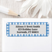 Étiquettes d'adresse de retour bleue (En situation)