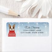 Étiquettes d'adresse de retour Boston Terrier (En situation)