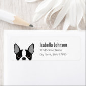 Étiquettes d'adresse de retour Boston Terrier (En situation)