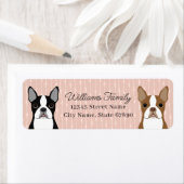 Étiquettes d'adresse de retour Boston Terrier (En situation)