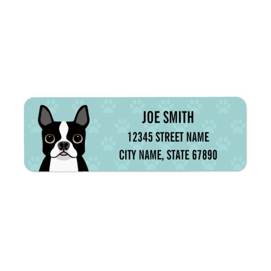 Étiquettes d'adresse de retour Boston Terrier (Devant)