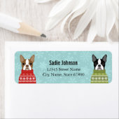 Étiquettes d'adresse de retour Boston Terrier (En situation)