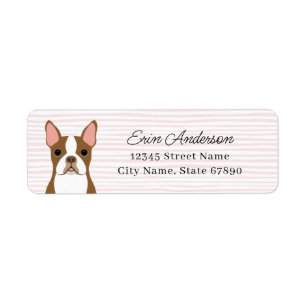 Étiquettes d'adresse de retour Boston Terrier