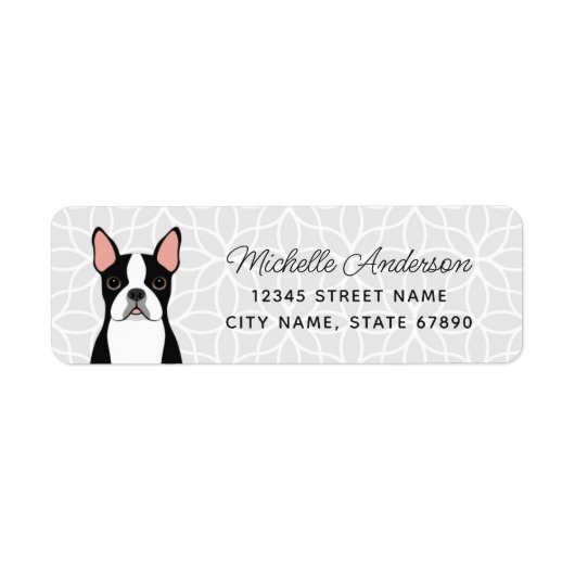Étiquettes d'adresse de retour Boston Terrier (Devant)