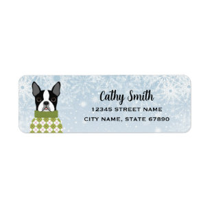Étiquettes d'adresse de retour Boston Terrier