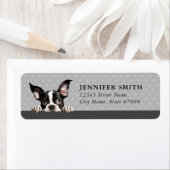 Étiquettes d'adresse de retour Boston Terrier (En situation)