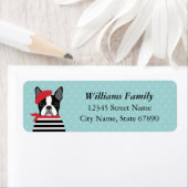 Étiquettes d'adresse de retour Boston Terrier (En situation)