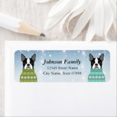 Étiquettes d'adresse de retour Boston Terrier (En situation)