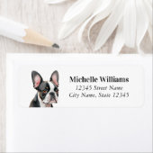 Étiquettes d'adresse de retour Boston Terrier (En situation)