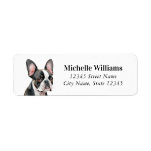 Étiquettes d'adresse de retour Boston Terrier