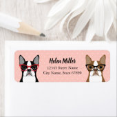 Étiquettes d'adresse de retour Boston Terrier (En situation)