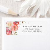 Étiquettes d'adresse de retour Bouquet Rose (En situation)