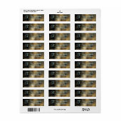 Étiquettes d'adresse de retour Brown Bokeh Monogra (Feuille entière)