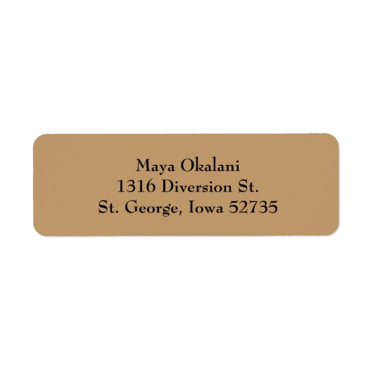 Étiquettes d'adresse de retour Brown clair simple (Devant)