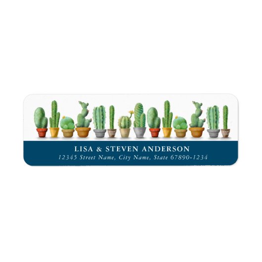 Étiquettes d'adresse de retour Cactus (Devant)