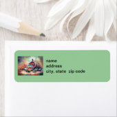 Étiquettes d'adresse de retour cardinal débordant (En situation)