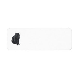 Étiquettes d'adresse de retour Chat Noir