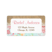 Étiquettes d'adresse de retour chic Shabby