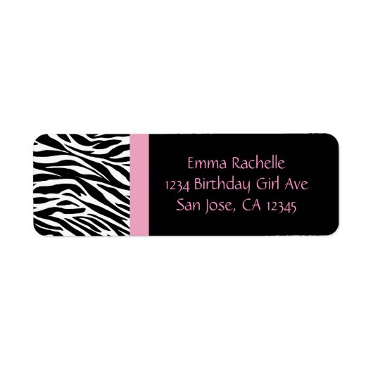Étiquettes d'adresse de retour Chic Zebra (Devant)