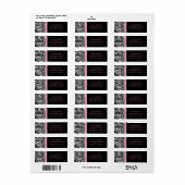 Étiquettes d'adresse de retour Chic Zebra (Feuille entière)