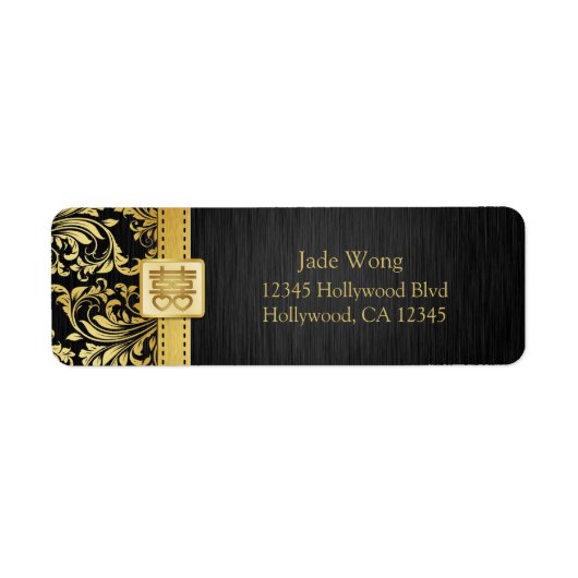 Étiquettes d'adresse de retour Chine double bonheu (Devant)