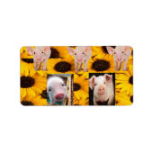 Étiquettes d'adresse de retour Cochon de tournesol (Devant)