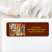 Étiquettes d'adresse de retour Collage Halloween v (En situation)