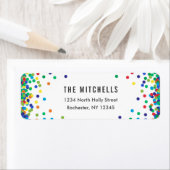 Étiquettes d'adresse de retour colorées | Annivers (En situation)