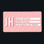 Étiquettes d'adresse de retour cool rouge et blanc<br><div class="desc">étiquettes cool rouge et blanc monogrammed avec vos initiales et l'adresse de retour.</div>