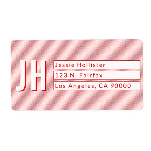 Étiquettes d'adresse de retour cool rouge et blanc (Devant)
