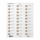 Étiquettes d'adresse de retour Corgi (Feuille entière)