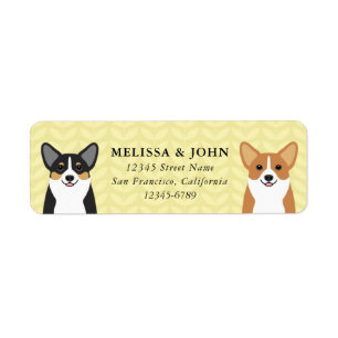 Étiquettes d'adresse de retour Corgi