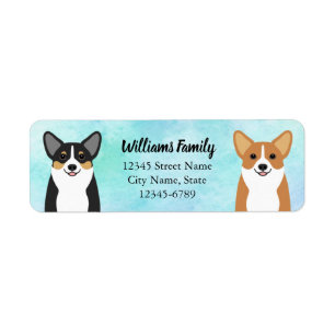 Étiquettes d'adresse de retour Corgi