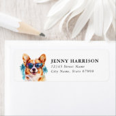 Étiquettes d'adresse de retour Corgi (En situation)
