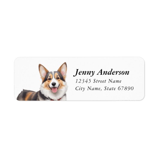 Étiquettes d'adresse de retour Corgi (Devant)
