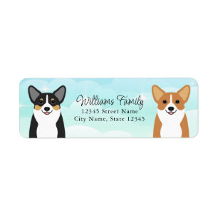 Étiquettes d'adresse de retour Corgi