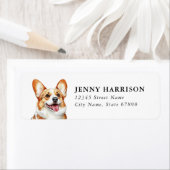 Étiquettes d'adresse de retour Corgi (En situation)
