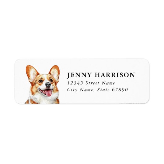 Étiquettes d'adresse de retour Corgi (Devant)