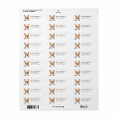 Étiquettes d'adresse de retour Corgi (Feuille entière)