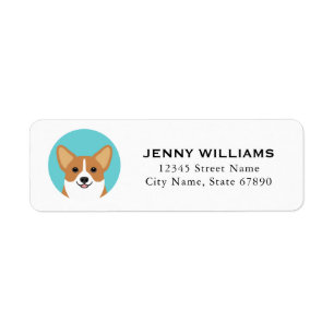 Étiquettes d'adresse de retour Corgi