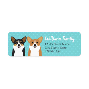 Étiquettes d'adresse de retour Corgi