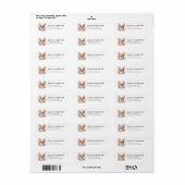 Étiquettes d'adresse de retour Corgi (Feuille entière)