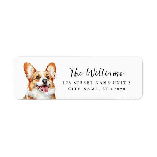 Étiquettes d'adresse de retour Corgi (Devant)